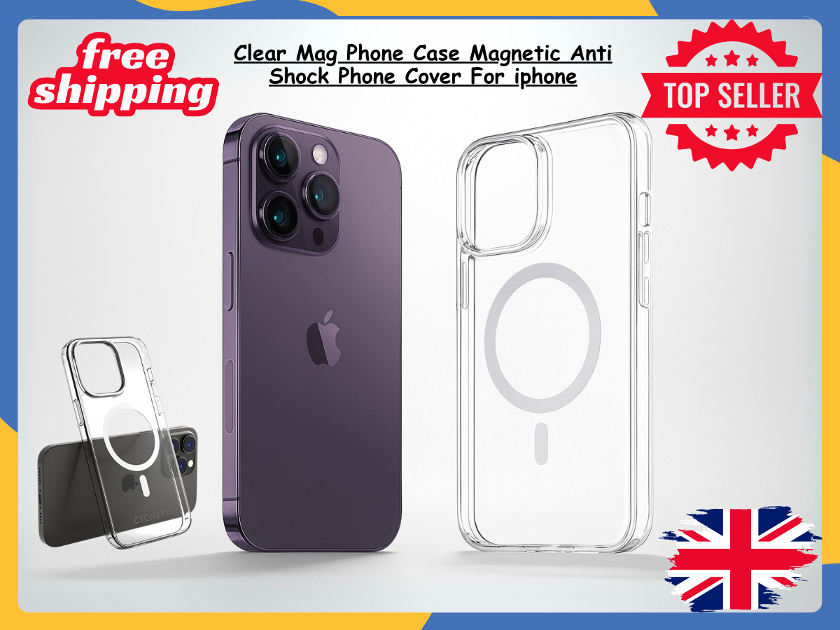 Clear Magnetic iPhone 15 14 13 12 Pro Max Case MagSafe Shockproof Silicone Cover