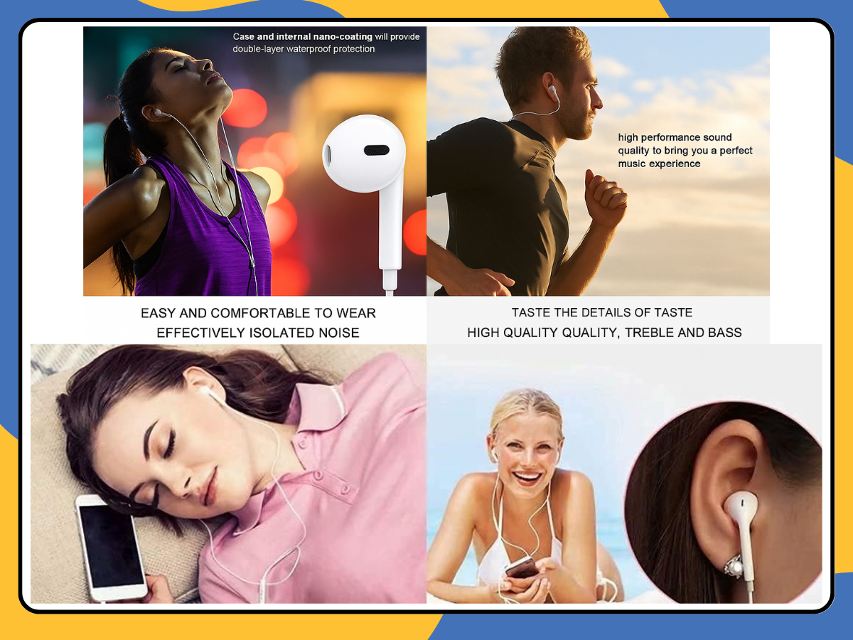 USB Type C Earphones Wired Earbuds Headphones with Mic for Android Samsung UK