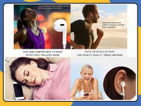 USB Type C Earphones Wired Earbuds Headphones with Mic for Android Samsung UK