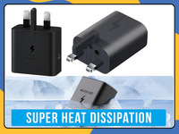 Super Fast Charging Wall Charger Dual Port USB-C Adapter | UK 3-Pin Plug Black