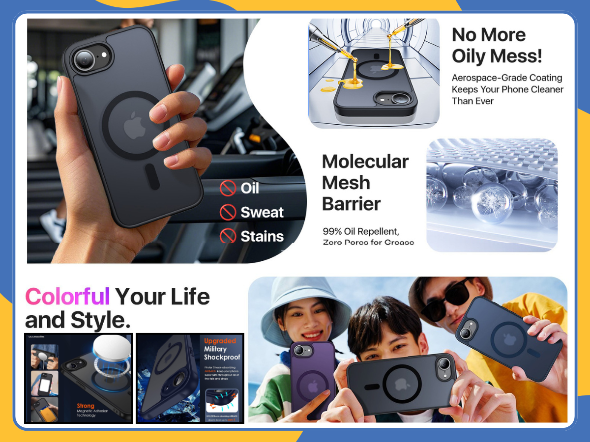 iPhone 16E MagSafe Case Translucent Frosted Matte Magnetic Shockproof Slim Cover