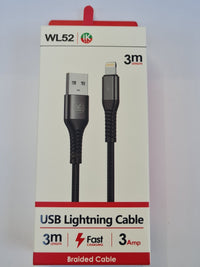 Heavy Duty Braided USB Fast Charger Cable for iPhone 14 13 12 11 X 8 7– 1M 2M 3M