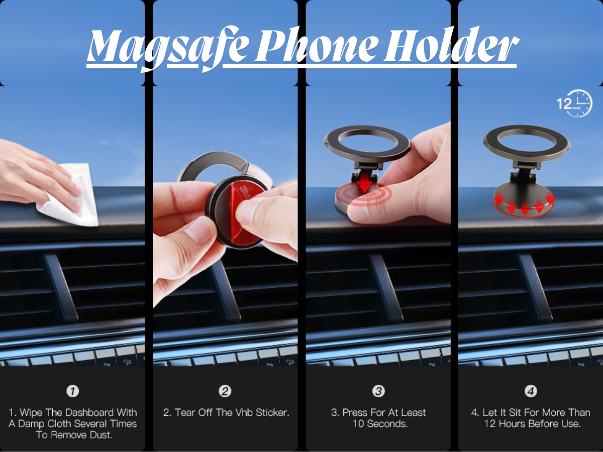 MagSafe Holder for iPhone 16 15 14 13 Pro Max & Samsung Magnetic 360° Car Mount