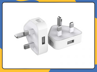 UK 3 Pin USB Wall Charger Plug Mains Fast Charging 1-Port Adapter for All Phones