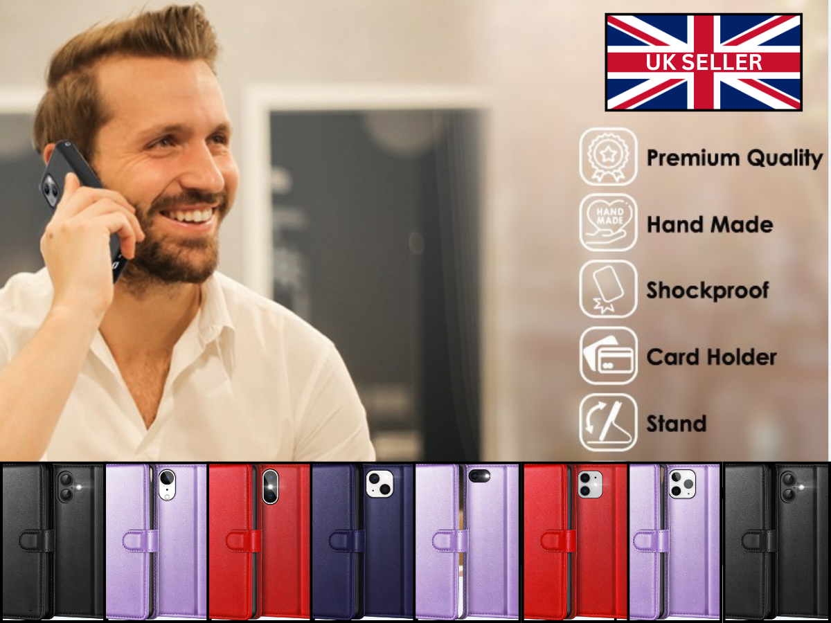 iPhone 7 8 Plus X XS Max XR 11 12 13 14 15 16 Pro Max Leather Magnet Wallet Case