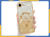 iPhone 16E MagSafe Case Bling Glitter Shockproof Luxury TPU Magnetic Cover