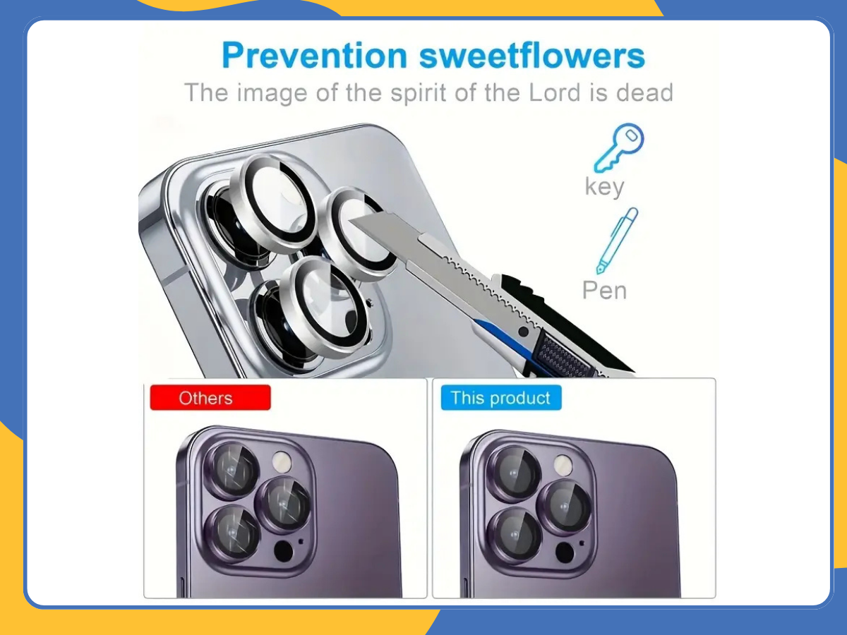 3× Camera Lens Protector iPhone 11–16 Pro Max Tempered Glass Anti-Scratch Cover