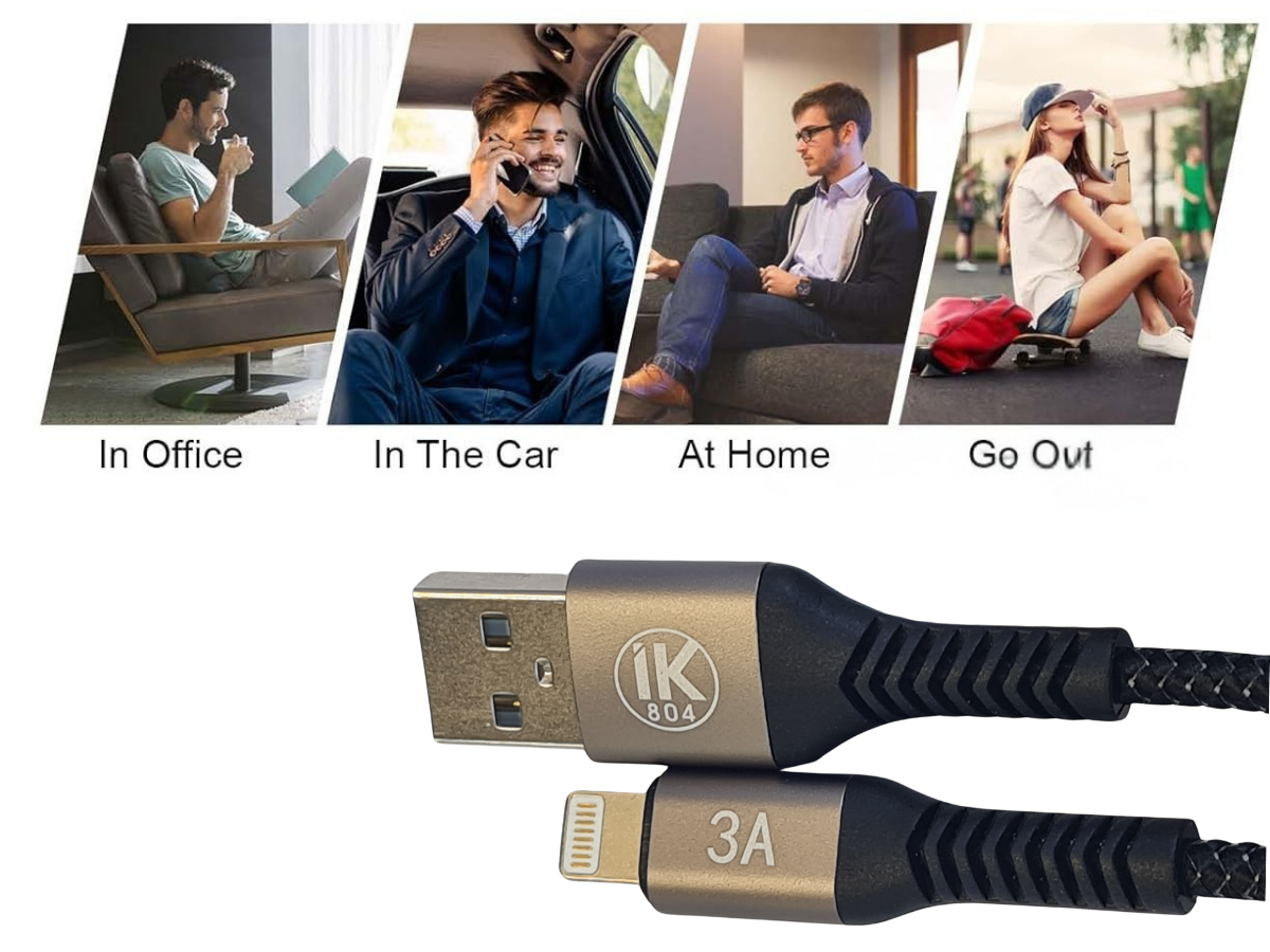 Heavy Duty Braided USB Fast Charger Cable for iPhone 14 13 12 11 X 8 7– 1M 2M 3M