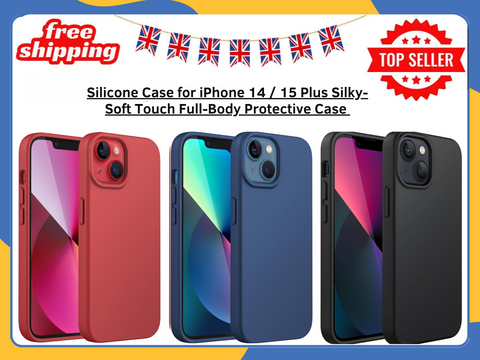iPhone 15 14 Plus Case Liquid Silicone Shockproof Soft TPU Bumper Cover UK Stock