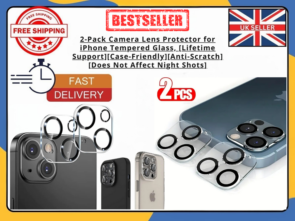 2x Camera Lens Protector For iPhone 11–16 Pro Max Tempered Glass Anti-Scratch UK
