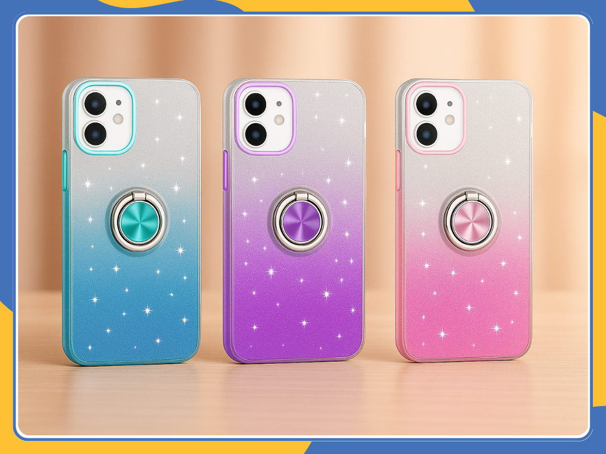 Glitter Magnetic Shockproof Ring Holder Case For Apple iPhone 12 Phone Cover UK