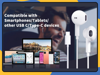 USB Type C Earphones Wired Earbuds Headphones with Mic for Android Samsung UK