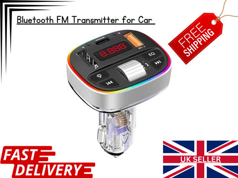 Bluetooth 5.0 FM Transmitter Wireless Car Adapter | MP3 Player &Dual USB Charger