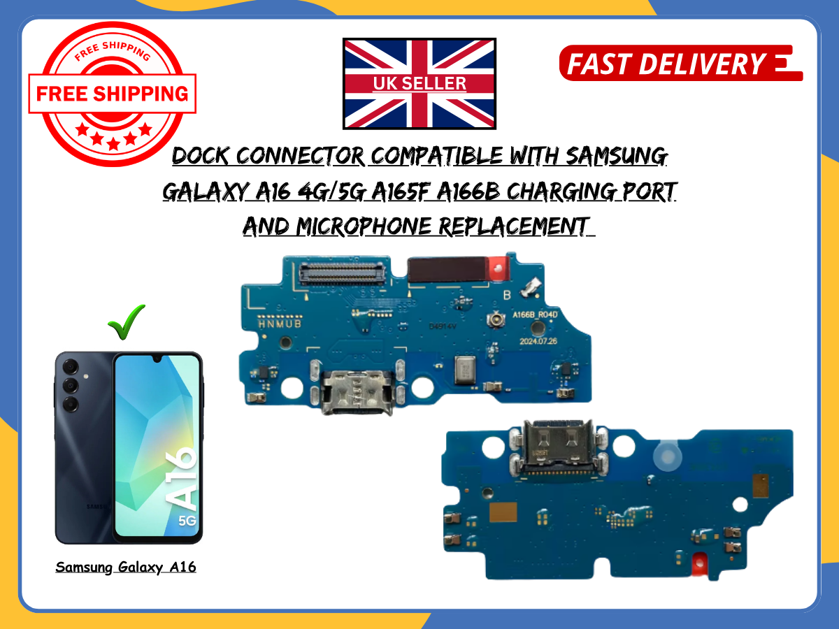 Samsung Galaxy A16 5G SM-A166B USB-C Mic Dock Connector Board Charging Port OEM