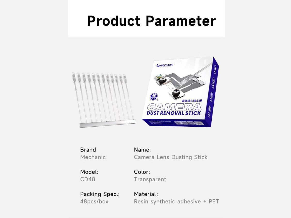 Camera Lens Dusting Stick 48PCS - Gel Dust Proofer Rod Resin Synthetic for DSLR