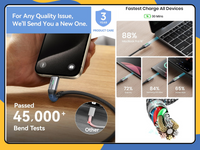 3 in 1 Fast Charging Cable USB-C PD Micro USB Charger Cord for Android Black UK