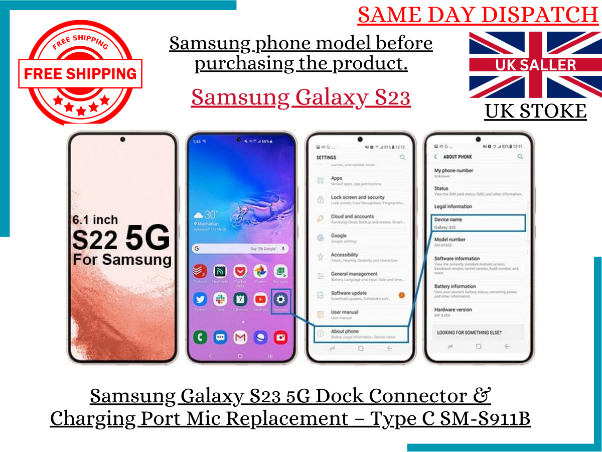 Samsung Galaxy S23 5G Dock Connector & Charging Port Mic Replacement SM-S911B-UK