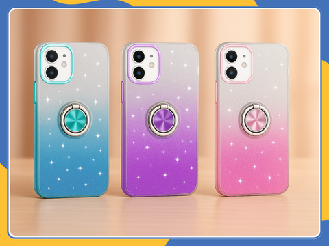 Glitter Magnetic Ring Shockproof Case For iPhone 16 15 14 13 12 Pro Max Cover UK