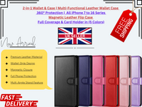 iPhone 7 8 Plus X XS Max XR 11 12 13 14 15 16 Pro Max Leather Magnet Wallet Case