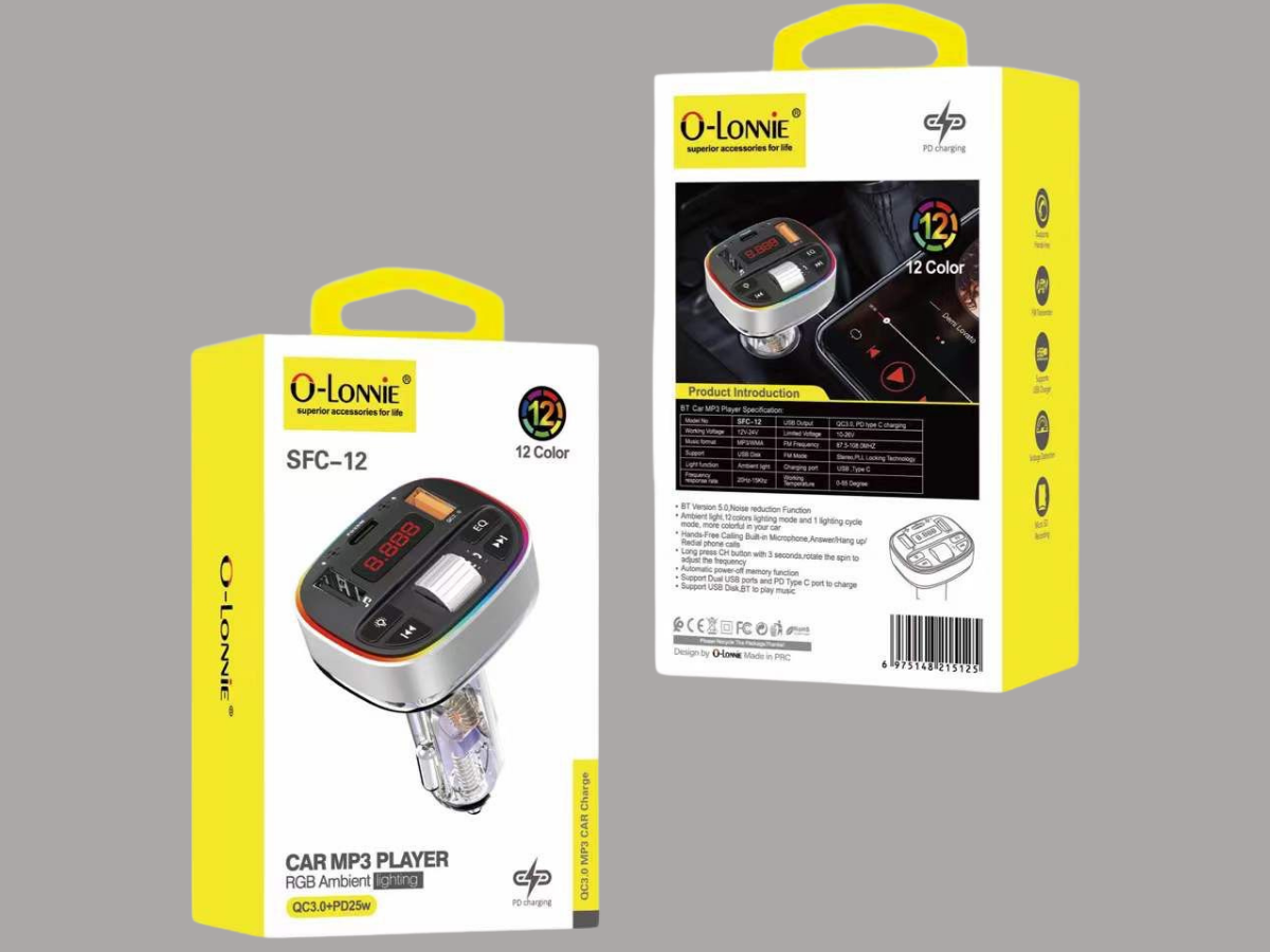 Bluetooth 5.0 FM Transmitter Wireless Car Adapter | MP3 Player &Dual USB Charger