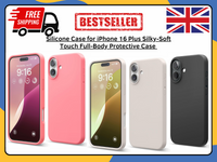 iPhone 16 Plus Liquid Silicone Case Shockproof Matte TPU Back Phone Cover UK