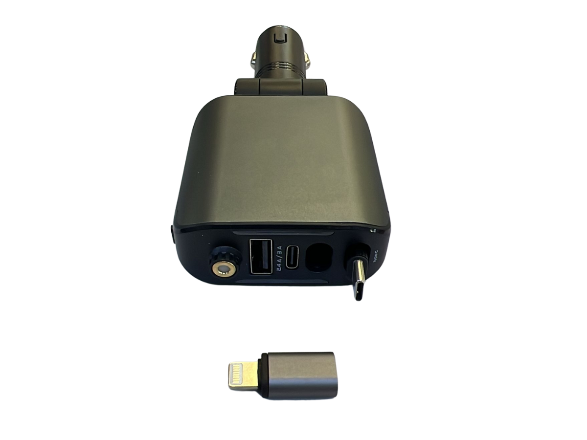 Fast Car Charger Adapter 3-Port USB-C PD QC4.0 Retractable Cable iPhone Android