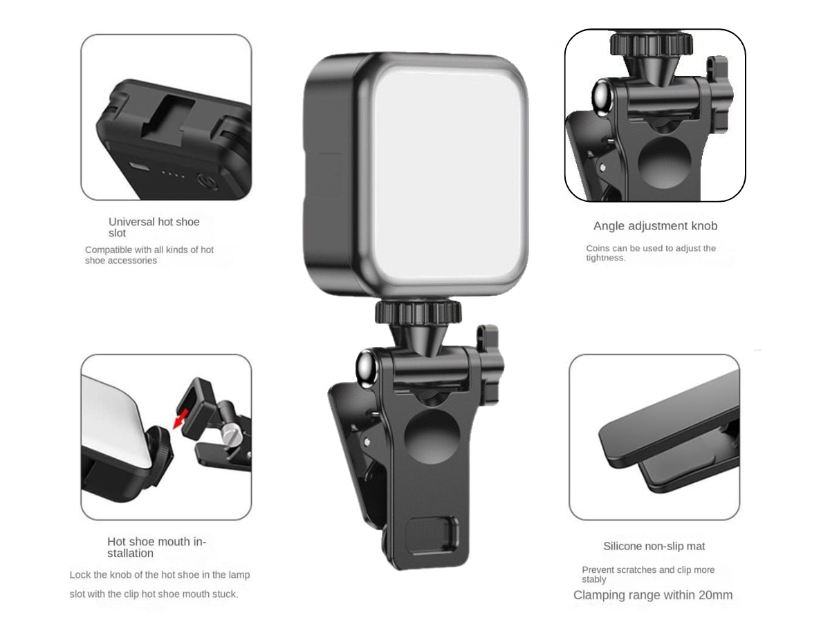 Portable RGB LED Video Light Mini Photography Fill Light for Camera & Streaming