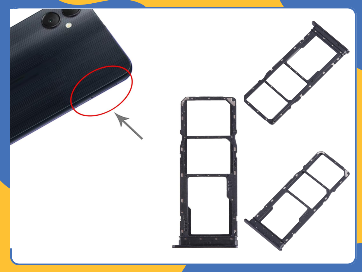 For Samsung Galaxy A05 Dual SIM Card & SD Tray Holder Replacement - OEM Black UK