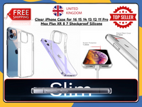 Clear Case iPhone for 16 15 14 13 12 11 Pro Max Plus XR 8 7 Silicone Shockproof