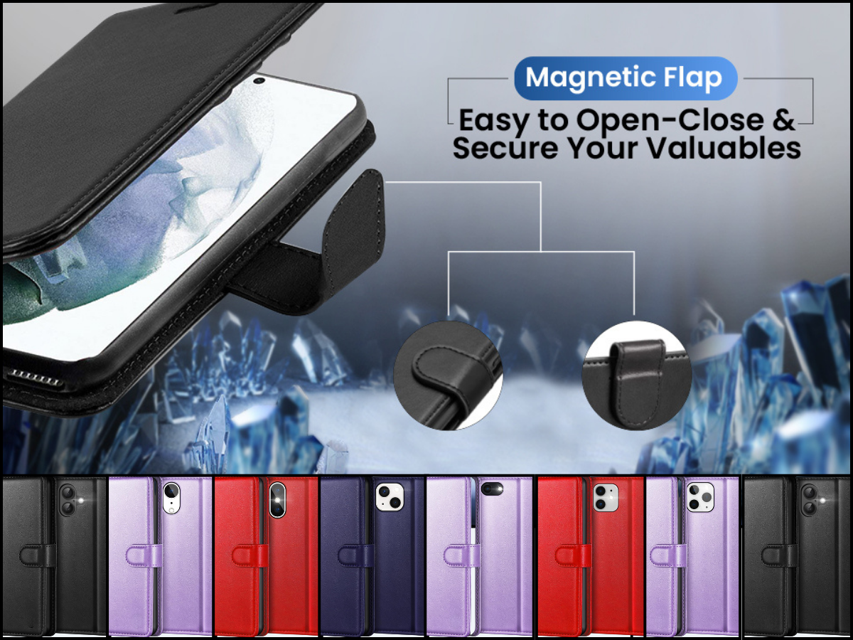 iPhone 7 8 Plus X XS Max XR 11 12 13 14 15 16 Pro Max Leather Magnet Wallet Case