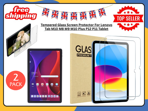2X Tempered Glass Screen Protector For Lenovo Tab M10 M8 M9 P12 P11 Tablet UK