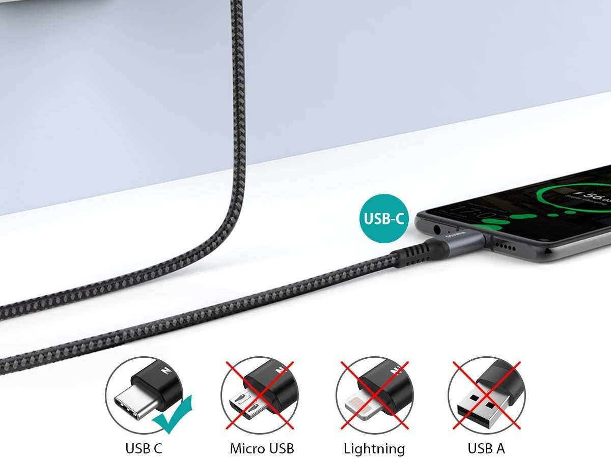 Heavy Duty Braided Type-C to Type C Cable Fast Charging Long Lead for Samsung UK