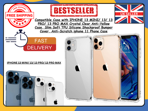 iPhone 13/13 Pro/Pro Max Clear Shockproof Slim Silicone Gel Case Phone Cover