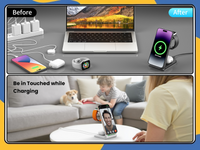 3in1-Wireless Charger Stand For Apple iPhone Samsung Android Fast Charging Dock