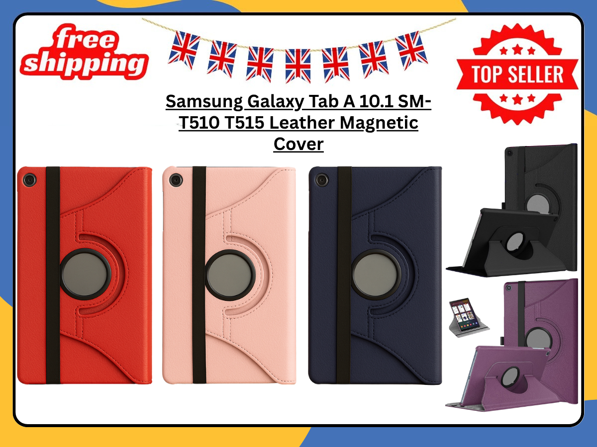 Samsung Galaxy Tab A 10.1" 2019 T510 T515 Leather 360 Rotating Tablet Case Cover