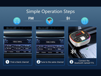 Bluetooth 5.0 FM Transmitter Wireless Car Adapter | MP3 Player &Dual USB Charger