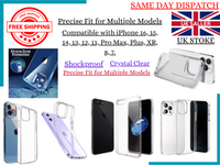Silicone Clear Case for iPhone 16 15 14 Pro Max Plus 13 11 12 XR 7 8 Shockproof