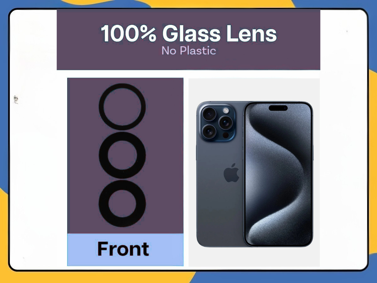 iPhone 15 Pro Max Rear Camera Glass Lens Replacement 3pc Adhesive OEM Quality UK