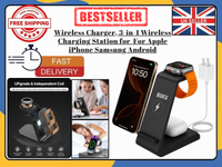 3in1-Wireless Charger Stand For Apple iPhone Samsung Android Fast Charging Dock