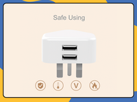 UK 3 Pin Dual USB Wall Charger Plug Mains Fast Charging 2-Port Adapter for Phone