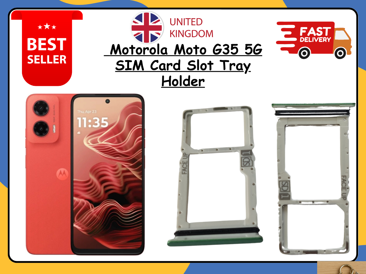 For  Motorola Moto G35 SIM Card & SD Tray Holder Replacement - OEM Green UK