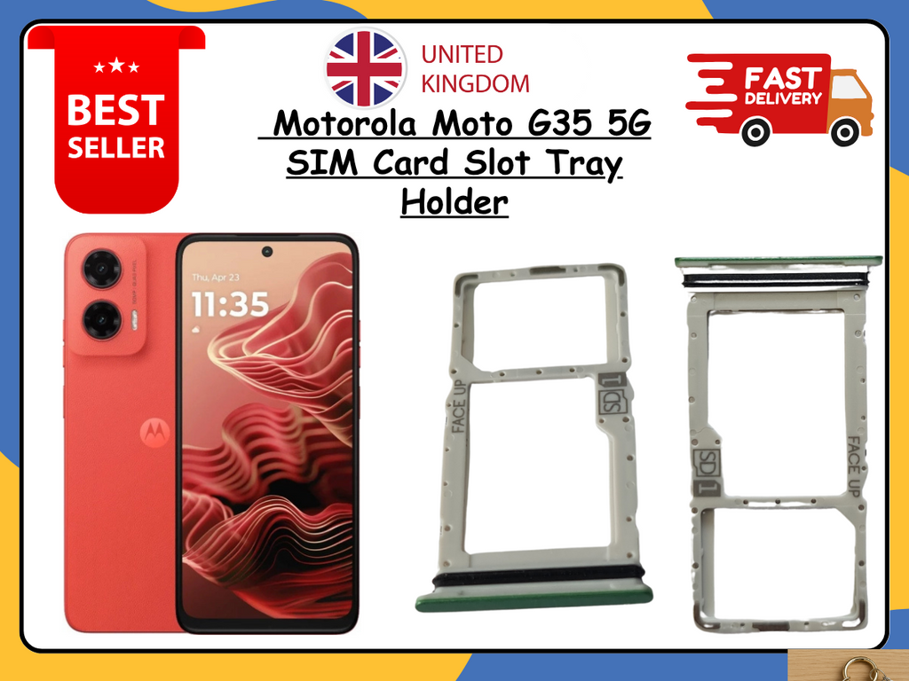 For  Motorola Moto G35 SIM Card & SD Tray Holder Replacement - OEM Green UK