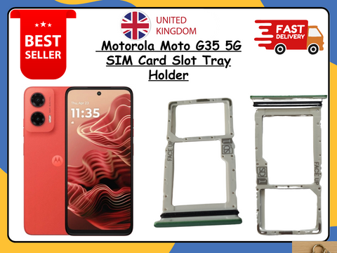 For  Motorola Moto G35 SIM Card & SD Tray Holder Replacement - OEM Green UK