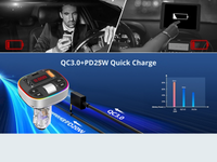 Bluetooth 5.0 FM Transmitter Wireless Car Adapter | MP3 Player &Dual USB Charger