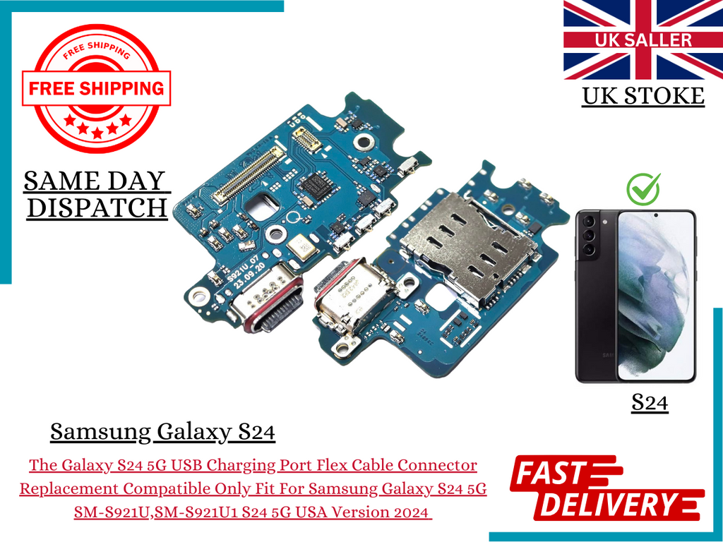 Samsung Galaxy S24 5G SM-S921B Dock Connector, Charging Port & PCB Microphone UK