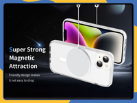Clear Magnetic iPhone 15 14 13 12 Pro Max Case MagSafe Shockproof Silicone Cover
