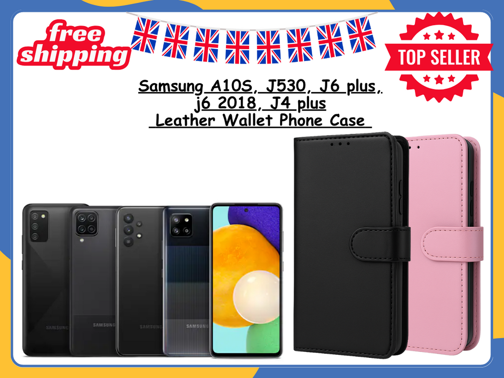 Samsung Galaxy A10S J530 J4 J6 plus Case Leather Wallet Magnetic Phone Cover UK