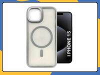 GENUINE APPLE IPHONE 15 SILICONE MAGSAFE MATTE SHOCKPROOF PHONE CASE GREY UK