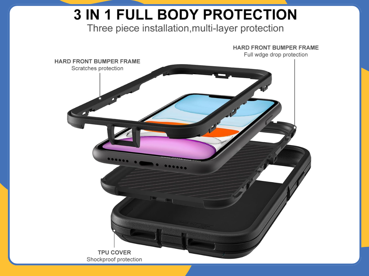 For iPhone 11 13 14 15 Pro Max Shockproof Hybrid Armor Heavy Duty Case Cover UK