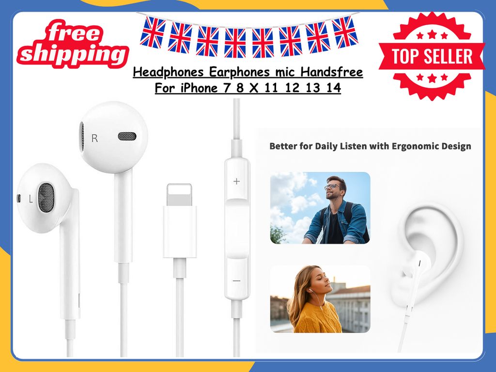 Apple Headphones EARPHONES Wired EARBUDS FOR iPhone 7 8 13 X 11 12 13 14 MAX  UK